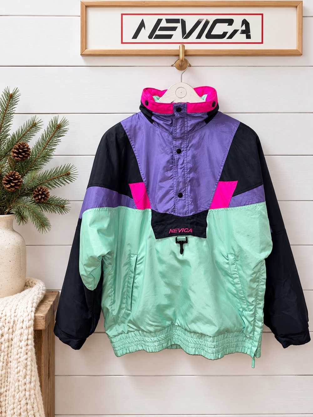 NEVICA Vintage 80s 90s Colorblock Ski Anorak – Men’s 40 Unisex  size estimated M